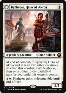 【Foil】《アクロスの英雄、キテオン/Kytheon, Hero of Akros》/《歴戦の戦士、ギデオン/Gideon, Battle-Forged》[FtV:Transform] 白R