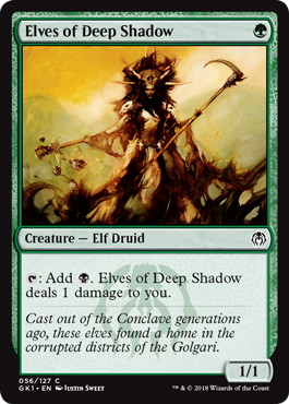 《深き闇のエルフ/Elves of Deep Shadow》[GK1-BG] 緑C