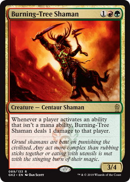《炎樹族のシャーマン/Burning-Tree Shaman》[GK2-RG] 金R