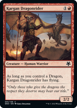 《カルガの竜騎兵/Kargan Dragonrider》[GN3] 赤C