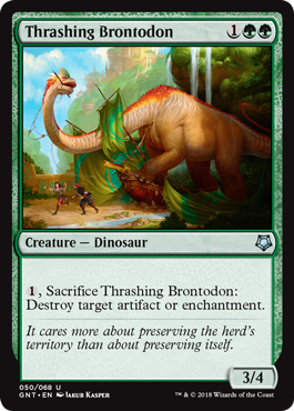 《打ち壊すブロントドン/Thrashing Brontodon》[GNT] 緑U