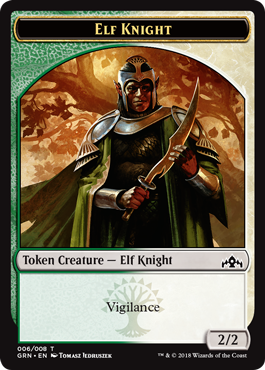 (006)《エルフ・騎士トークン/Elf Knight Token》[GRN] 混