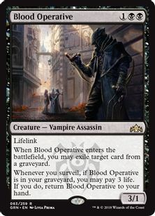 【Foil】■プレリリース■《血の刺客/Blood Operative》[GRN-PRE] 黒R