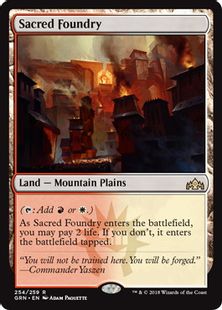 Foil】《聖なる鋳造所/Sacred Foundry》[GRN] 土地R | 日本最大級 MTG 