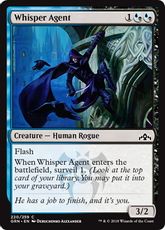 【Foil】《囁く工作員/Whisper Agent》[GRN] 金C