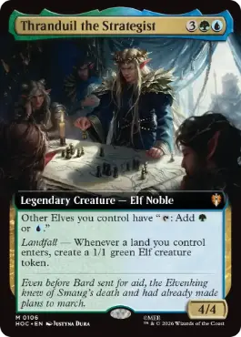 (106)■拡張アート■《戦略家、スランドゥイル/Thranduil the Strategist》[HOC] 金R