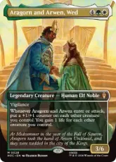 【Foil】(028)■ボーダーレス■《契り結びし、アラゴルンとアルウェン/Aragorn and Arwen, Wed》[HOC] 金R