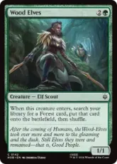 【Foil】(142)《ウッド・エルフ/Wood Elves》[HOB] 緑C