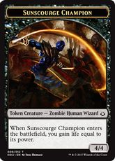 (009)《陽光鞭の勇者トークン /Sunscourge Champion Token》[HOU] 黒