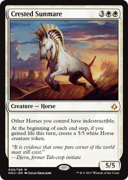 【Foil】《冠毛の陽馬/Crested Sunmare》[HOU] 白R