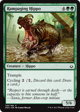 《猛り狂うカバ/Rampaging Hippo》[HOU] 緑C