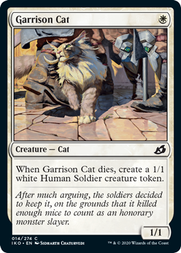 【Foil】(014)《駐屯地の猫/Garrison Cat》[IKO] 白C