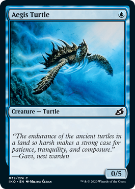 【Foil】(039)《神盾の海亀/Aegis Turtle》[IKO] 青C