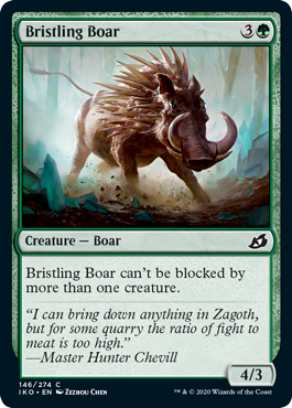【Foil】(146)《逆毛の猪/Bristling Boar》[IKO] 緑C