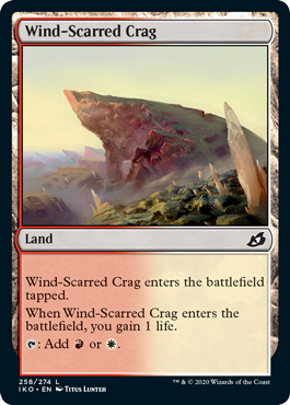 (258)《風に削られた岩山/Wind-Scarred Crag》[IKO] 土地C