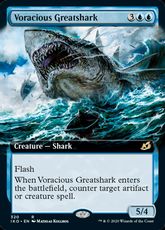 【Foil】(320)■拡張アート■《大食の巨大鮫/Voracious Greatshark》[IKO-BF] 青R