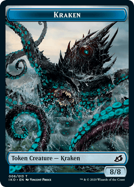 【Foil】(006)《クラーケントークン/Kraken Token》[IKO] 青