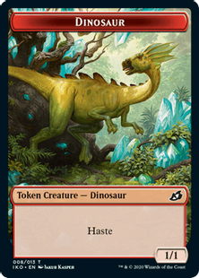【Foil】(008)《恐竜トークン/Dinosaur token》[IKO] 赤