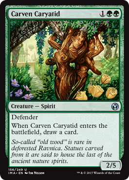 【Foil】《木彫りの女人像/Carven Caryatid》[IMA] 緑U