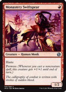 【Foil】《僧院の速槍/Monastery Swiftspear》[IMA] 赤U