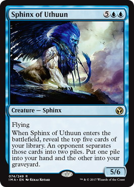 【Foil】《ウスーンのスフィンクス/Sphinx of Uthuun》[IMA] 青R