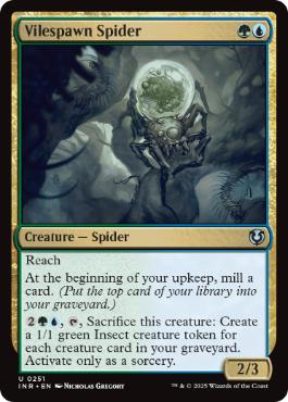 【Foil】(251)《堕落産みの蜘蛛/Vilespawn Spider》[INR] 金U