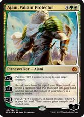 【Foil】《勇敢な守護者、アジャニ/Ajani, Valiant Protector》[AER] 金R