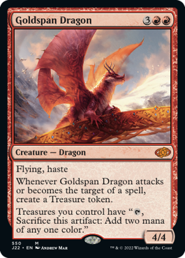 《黄金架のドラゴン/Goldspan Dragon》[J22] 赤R
