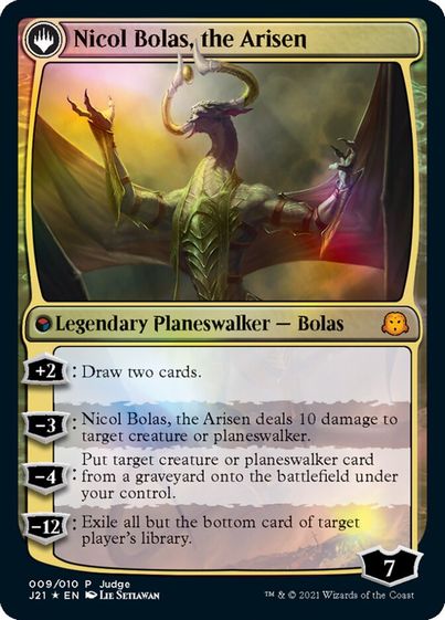 【Foil】《破滅の龍、ニコル・ボーラス/Nicol Bolas, the Ravager》/《覚醒の龍、ニコル・ボーラス/Nicol Bolas, the Arisen》[ジャッジ褒賞] 金R