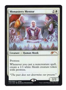 Foil】《僧院の導師/Monastery Mentor》(ジャッジ褒賞)[流星マーク] 白 