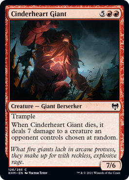 【Foil】(126)《燃え心臓の巨人/Cinderheart Giant》[KHM] 赤C
