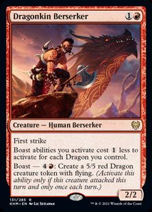 (131)《龍族の狂戦士/Dragonkin Berserker》[KHM] 赤R