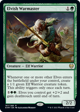 《エルフの戦練者/Elvish Warmaster》[KHM] 緑R