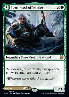 (179)《冬の神、ヨーン/Jorn, God of Winter》/《霧氷杖、カルドリング/Kaldring, the Rimestaff》[KHM] 緑R