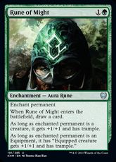 【Foil】(191)《強力のルーン/Rune of Might》[KHM] 緑U