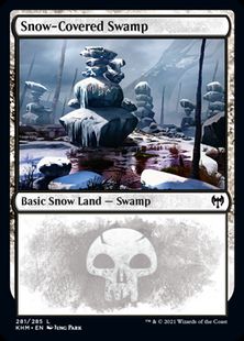 (281)《冠雪の沼/Snow-Covered Swamp》[KHM] 土地
