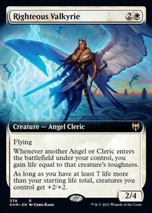 【Foil】(338)■拡張アート■《正義の戦乙女/Righteous Valkyrie》[KHM-BF] 白R
