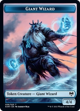 【Foil】(006)《巨人・ウィザードトークン/Giant Wizard Token》[KHM] 青