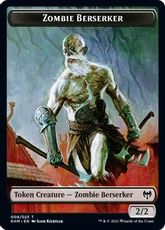 【Foil】(009)《ゾンビ・狂戦士トークン/Zombie Berserker Token》[KHM] 黒