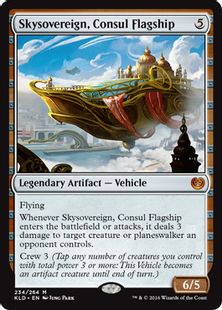 【Foil】■プレリリース■《領事の旗艦、スカイソブリン/Skysovereign, Consul Flagship》[KLD-PRE] 茶R