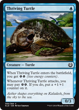 【Foil】《亢進する亀/Thriving Turtle》[KLD] 青C