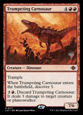 【Foil】(171)■プロモスタンプ付■《嘶くカルノサウルス/Trumpeting Carnosaur》[Pスタンプ_LCI] 赤R