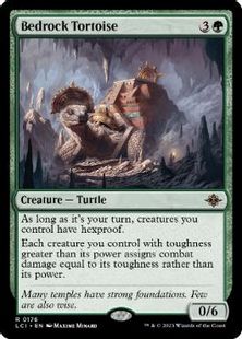 【Foil】(176)《床岩の亀/Bedrock Tortoise》[LCI] 緑R