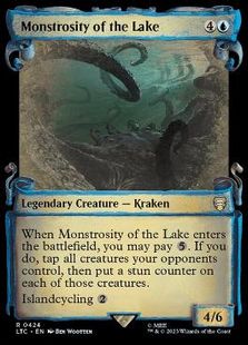 【銀幕・Foil】(424)■ショーケース■《湖に潜む化け物/Monstrosity of the Lake》[LTC] 青R