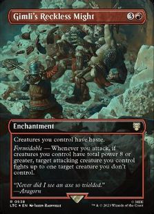 【サージ・Foil】(538)■ボーダーレス■《Gimli's Reckless Might》[LTC] 赤R