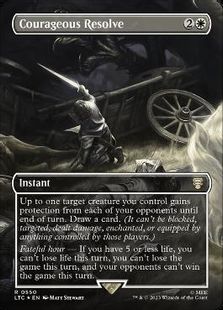【サージ・Foil】(550)■ボーダーレス■《Courageous Resolve》[LTC] 白R