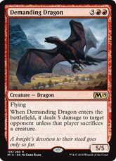 【Foil】■プレリリース■《厄介なドラゴン/Demanding Dragon》[M19-PRE] 赤R