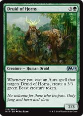 【Foil】《角のドルイド/Druid of Horns》[M19] 緑U