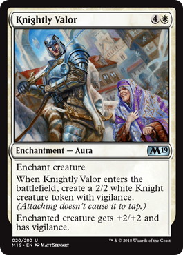 【Foil】《騎士の勇気/Knightly Valor》[M19] 白U