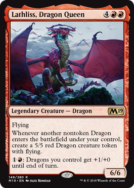 【Foil】《ドラゴンの女王、ラスリス/Lathliss, Dragon Queen》[M19] 赤R